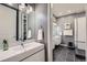 Contemporary bathroom design with modern fixtures, vanity, and a sleek walk-in shower at 2100 N Humboldt St # 207, Denver, CO 80205