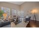 Light-filled living room featuring stylish furnishings and large windows at 1246 E Phillips Pl, Littleton, CO 80122