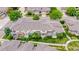 Aerial view showcasing the building's roof, landscaping, and outdoor patios at 3000 E 112Th Ave # 86, Northglenn, CO 80233