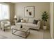 Tastefully staged living room with comfortable seating and stylish decor at 4788 Laurelglen Ln, Highlands Ranch, CO 80130