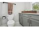 Convenient bathroom with a toilet, vanity, and space for personal care at 2934 Braeburn Way, Highlands Ranch, CO 80126