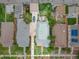 Bird's-eye view of a home showcasing the property lines and surrounding landscape at 2421 N York St, Denver, CO 80205