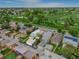 Aerial view of a home with golf course views, highlighting property and neighborhood features at 2421 N York St, Denver, CO 80205