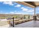 Inviting covered patio with stunning lake views, offering a relaxing space for outdoor living and entertaining at 27381 E Lakeview Dr, Aurora, CO 80016