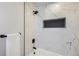 Clean bathroom with marble shower and bathtub at 4022 Arleigh Dr, Berthoud, CO 80513