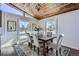 Charming dining area with a rustic table and chandelier at 4022 Arleigh Dr, Berthoud, CO 80513