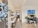 Inviting entryway with modern decor, a console table, a mirror, and an office space setup at 4955 Trails Edge Ln, Castle Rock, CO 80104