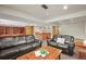 Spacious finished basement featuring a bar, two sofas, and recessed lighting at 9868 Overlook Rd, Sedalia, CO 80135