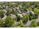 High aerial shot reveals a neighborhood with tree-lined streets and various home styles at 1020 10Th St, Boulder, CO 80302
