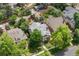 Aerial view of houses with mature landscaping, showcasing well-maintained properties and tree coverage at 1020 10Th St, Boulder, CO 80302