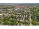 Expansive aerial view showcases a neighborhood filled with mature trees and diverse architecture at 1020 10Th St, Boulder, CO 80302