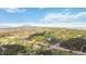 Panoramic aerial view of a verdant landscape, roads, and homes framed by distant mountains at 1653 Gore Dr, Larkspur, CO 80118