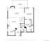 Floorplan of the first floor with kitchen, dining area, living room, main bedroom and bath at 24036 Currant Dr, Golden, CO 80401