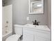 Updated bathroom featuring modern fixtures and a shower/tub combo at 4915 Parsons Way, Castle Rock, CO 80104