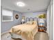 Well-lit bedroom features a comfortable bed, side tables, and neutral carpet at 3481 S Race St, Englewood, CO 80113