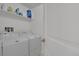 Spacious laundry area includes washer, dryer, and shelving at 2500 E Cherry Creek South Dr # 116, Denver, CO 80209