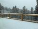 Picturesque winter view from the back deck of the residence at 33884 Bergen View Trl, Evergreen, CO 80439