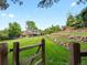 Expansive backyard showcases a lush lawn, rock-lined terraces, a wooden fence, and a charming home at 7055 E Heritage S Pl, Centennial, CO 80111