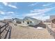 Backyard exterior view with fencing, zero-scape landscaping, and a covered patio at 42338 Forest Oaks Dr, Elizabeth, CO 80107