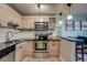 Well-lit kitchen with stainless steel appliances and modern fixtures at 120 S Pennsylvania St # 302, Denver, CO 80209