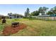 Spacious backyard with a seating area and mature landscaping at 2011 S Vallejo St, Denver, CO 80223