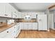 Well-lit kitchen with white cabinets, modern appliances, and ample counter space at 2011 S Vallejo St, Denver, CO 80223