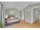 Bedroom with vaulted ceiling, hardwood floor, and a calm, neutral color palette at 1720 Trenton St, Denver, CO 80220