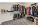 Walk-in closet with ample hanging space, built-in shelving, and organized storage solutions at 1373 E Witherspoon Dr, Elizabeth, CO 80107