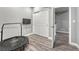 Exercise room featuring a trampoline, luxury vinyl plank floors and a closet at 600 Coyote Trl, Elizabeth, CO 80107