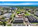 Aerial view of modern townhomes featuring rooftop decks with a pin location marker at 3308 W 17Th Ave, Denver, CO 80204