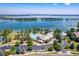 Aerial view of the community pool and lake access with boat docks and marina at 5722 S Benton Way, Littleton, CO 80123