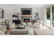 Comfortable living room with modern fireplace and stylish decor at 5698 Green Oaks Dr, Greenwood Village, CO 80121