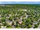 Aerial view showing property location in a neighborhood with plenty of lush green trees at 6407 S Heritage W Pl, Centennial, CO 80111