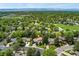 Aerial view showing property location in a neighborhood with plenty of lush green trees and mountain background at 6407 S Heritage W Pl, Centennial, CO 80111