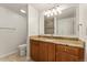 Bathroom with granite vanity and tiled walk-in shower at 6407 S Heritage W Pl, Centennial, CO 80111