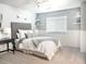 Neutral bedroom with a comfortable bed, accent wall, and decorative shelves at 6588 S Sheridan Loop, Littleton, CO 80123