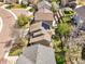 Aerial view of the home and surrounding neighborhood with solar panels at 2602 E 145Th Ave, Thornton, CO 80602