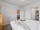 Bright bedroom with modern decor and en-suite kitchen at 1898 S Bannock St # 209, Denver, CO 80223
