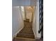 Carpeted staircase leading to lower level at 4678 S Lewiston Way, Aurora, CO 80015