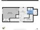 Floorplan displaying the layout of the bedroom, bathroom, hall, and room dimensions at 1270 Winona Ct, Denver, CO 80204