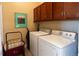 Convenient laundry room with washer, dryer, and cabinets at 10111 Inverness Main St # 425, Englewood, CO 80112