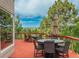 Outdoor deck with great views, plenty of seating, and outdoor entertaining space at 171 October Pl, Castle Rock, CO 80104