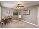 Home office featuring art, carpet, and ceiling fan at 171 October Pl, Castle Rock, CO 80104