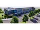 A modern building with beautiful architecture, expansive windows, and professionally landscaped grounds at 7960 Estes Ct, Arvada, CO 80005