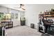 Bedroom featuring carpet, a ceiling fan and natural light from the window at 2688 Loon Cir, Castle Rock, CO 80104
