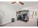 Spacious bedroom featuring a ceiling fan, carpeted floors and natural light at 2688 Loon Cir, Castle Rock, CO 80104