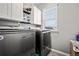 Convenient laundry room equipped with modern washer and dryer units at 2688 Loon Cir, Castle Rock, CO 80104