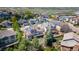 Aerial view of the neighborhood featuring lush trees and a home with solar panels and outdoor deck at 58 Rogers Ct, Golden, CO 80401