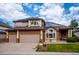 Attractive two-story home featuring a two-car garage, brick accents, lush lawn, and solar panels at 58 Rogers Ct, Golden, CO 80401