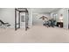 Spacious home gym with cardio and strength training equipment at 10205 Inspiration Dr, Parker, CO 80138